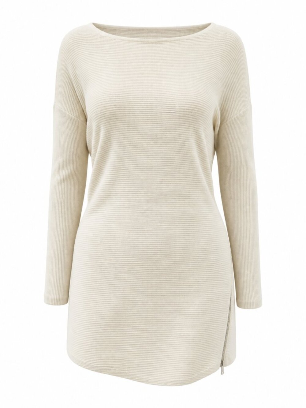 Women's Cream Sweater Size Med Ribbed Dressy